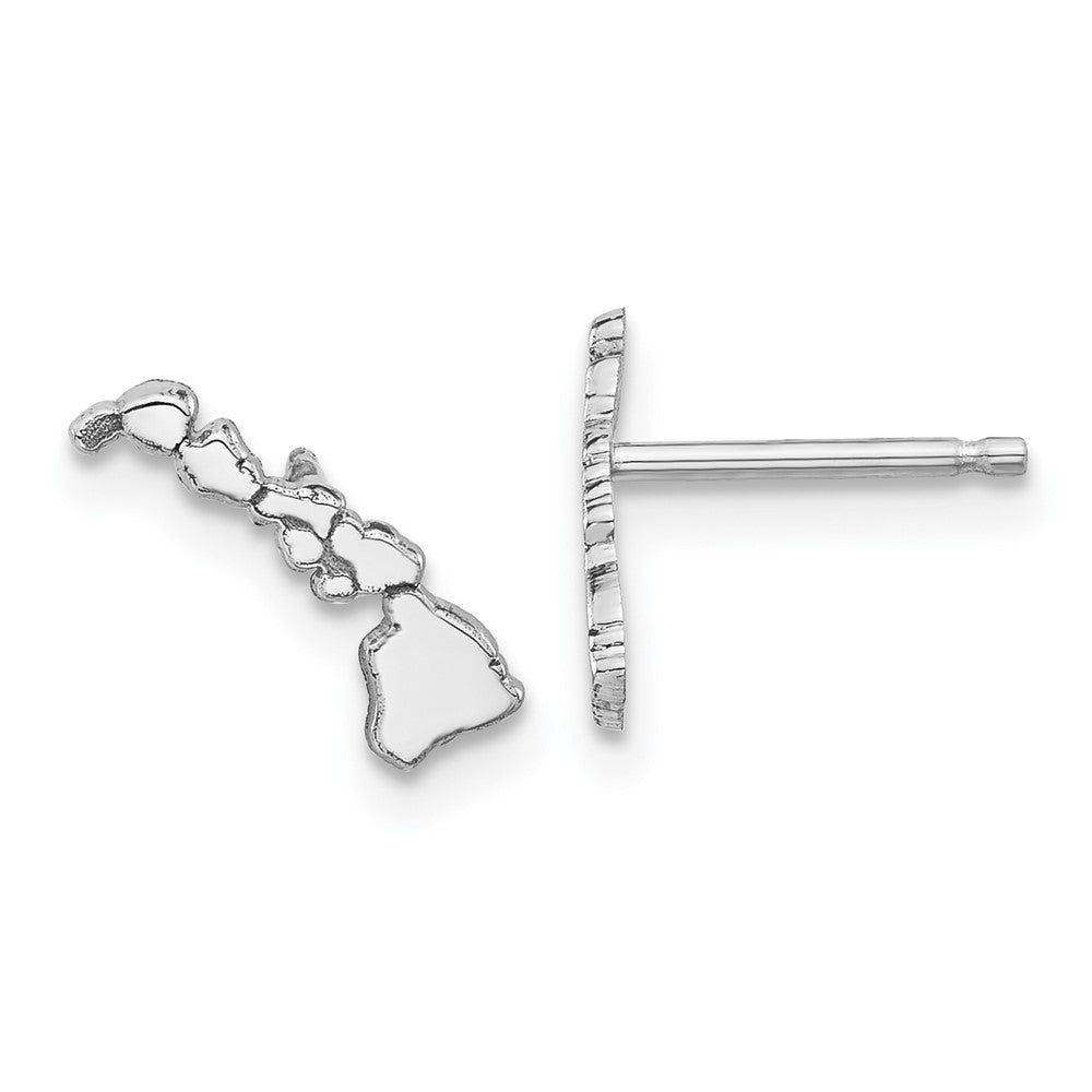 Sterling Silver/Rhodium-plated Hawaii State Earrings