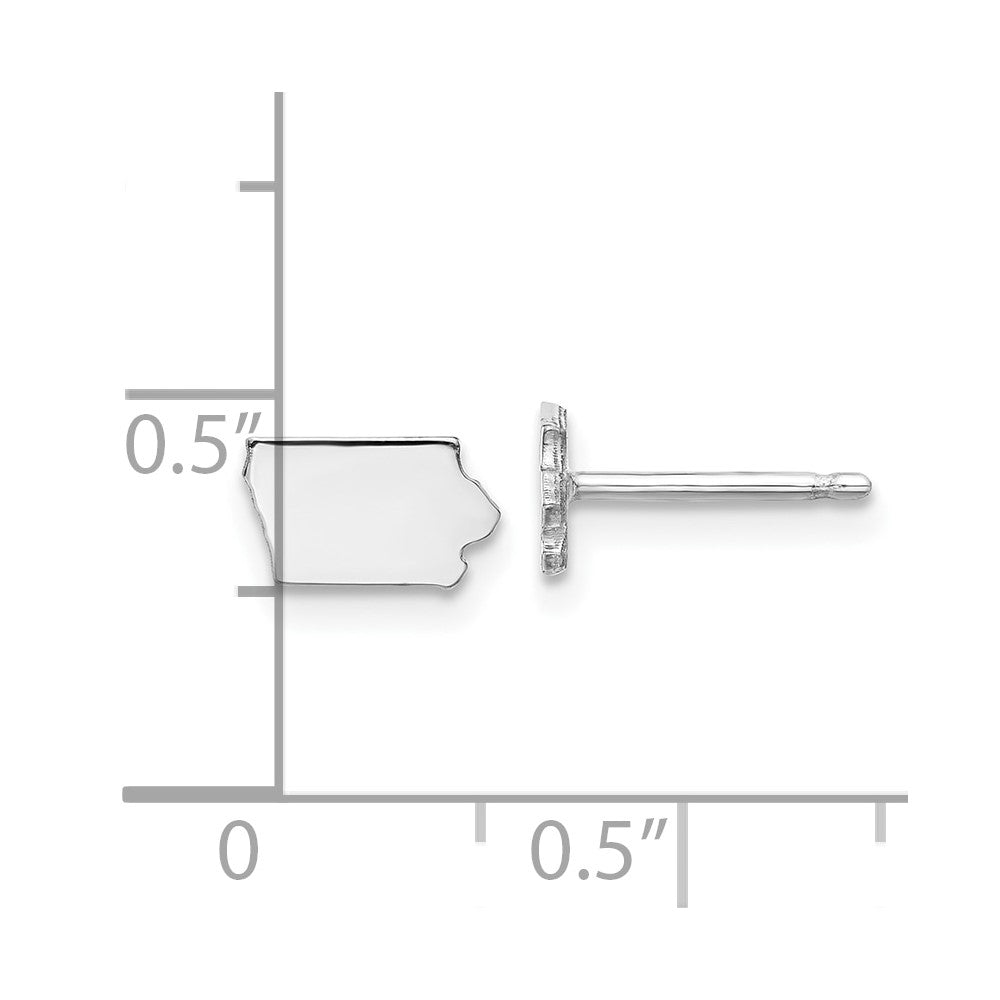 Sterling Silver/Rhodium-plated Iowa State Earrings