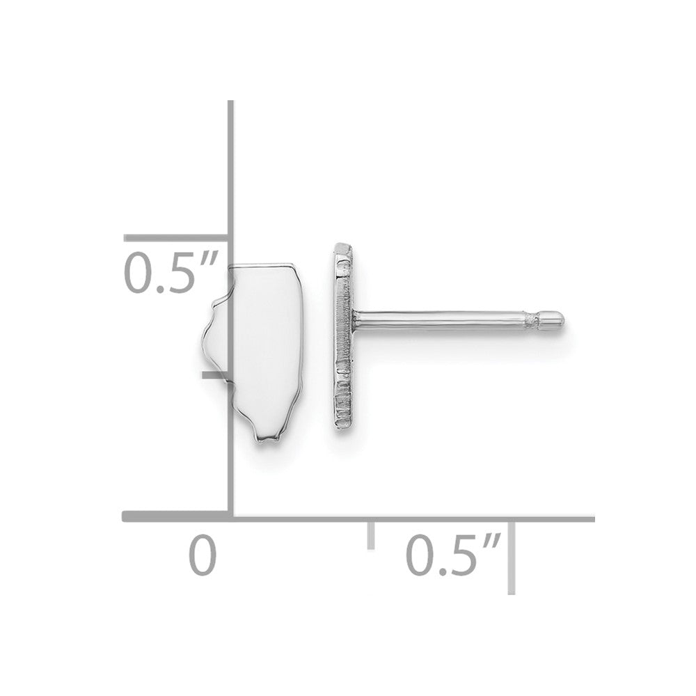 Sterling Silver/Rhodium-plated Illinois State Earrings