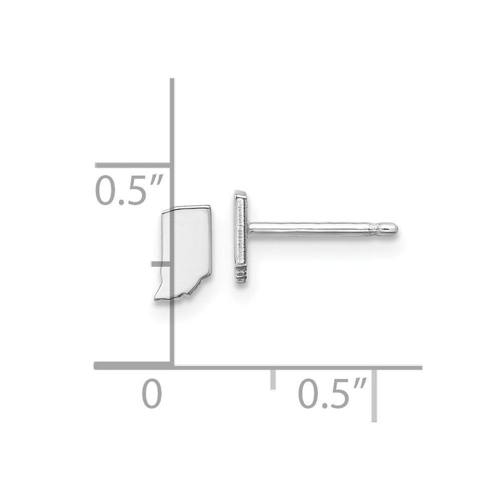 Sterling Silver/Rhodium-plated Indiana State Earrings