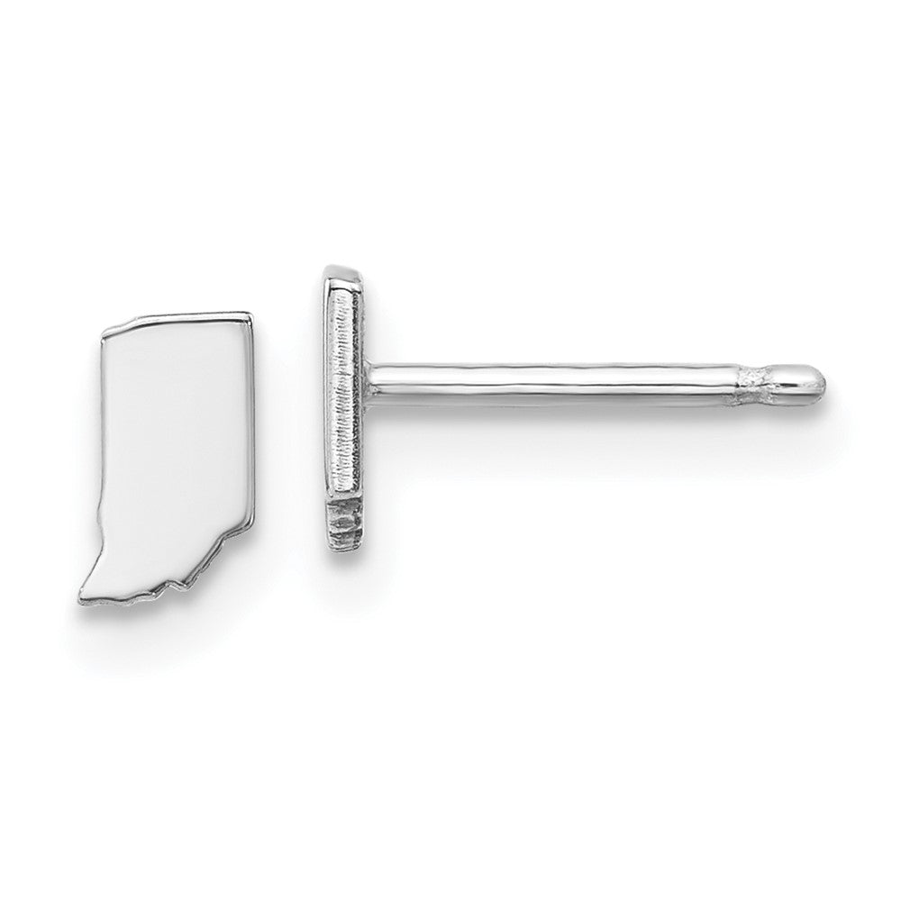 Sterling Silver/Rhodium-plated Indiana State Earrings