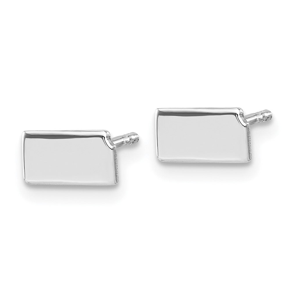 Sterling Silver/Rhodium-plated Kansas State Earrings