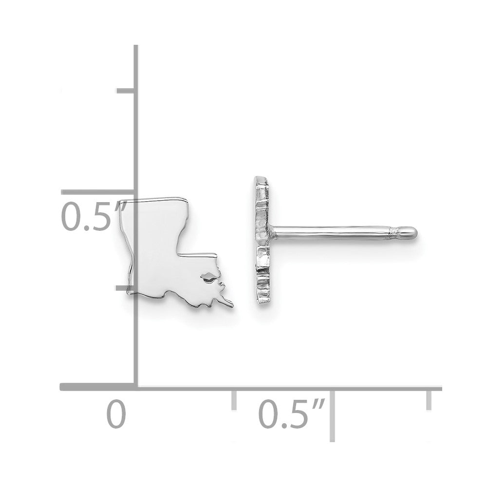 Sterling Silver/Rhodium-plated Louisiana State Earrings