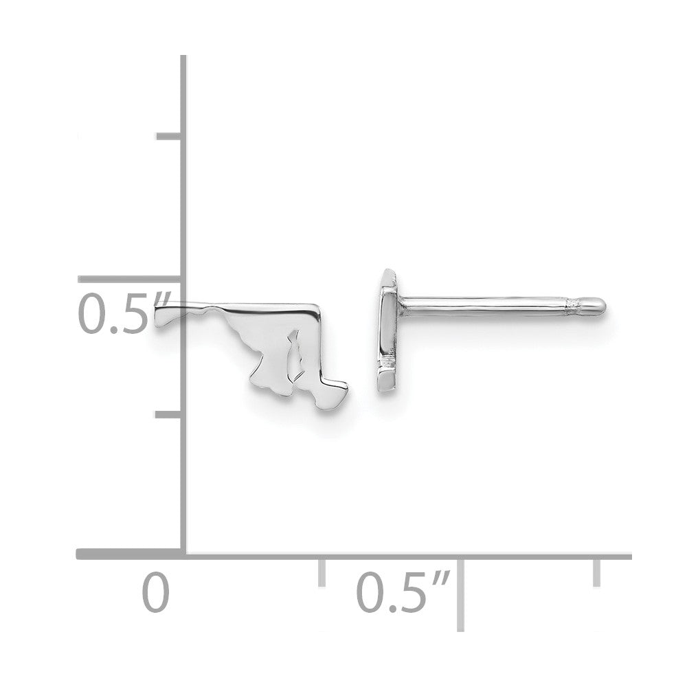 Sterling Silver/Rhodium-plated Maryland State Earrings