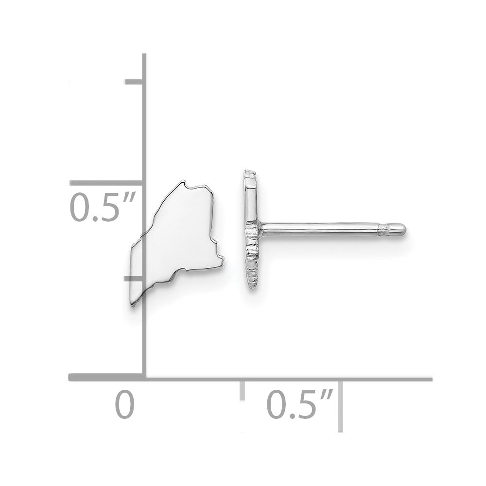 Sterling Silver/Rhodium-plated Maine State Earrings