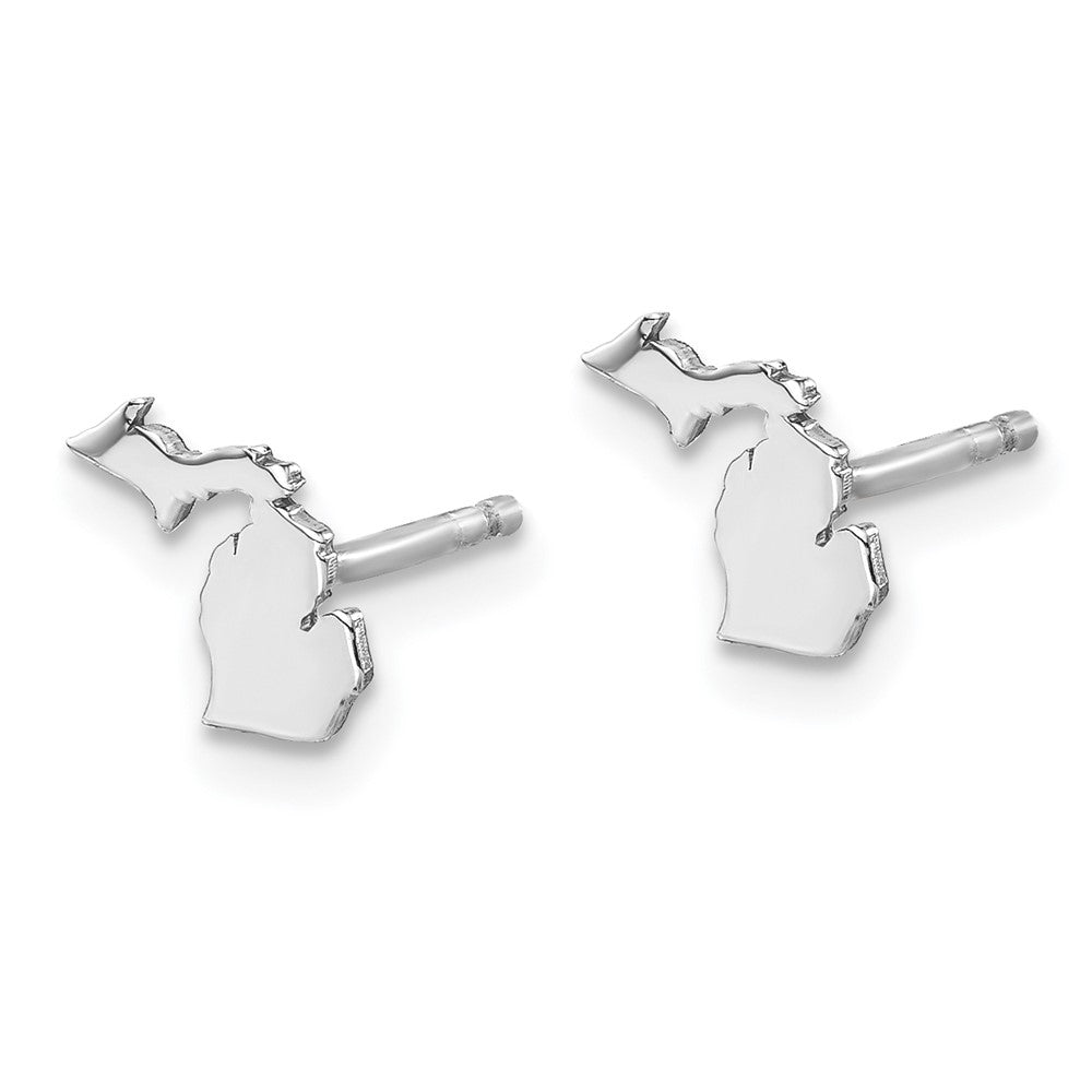 Sterling Silver/Rhodium-plated Michigan State Earrings
