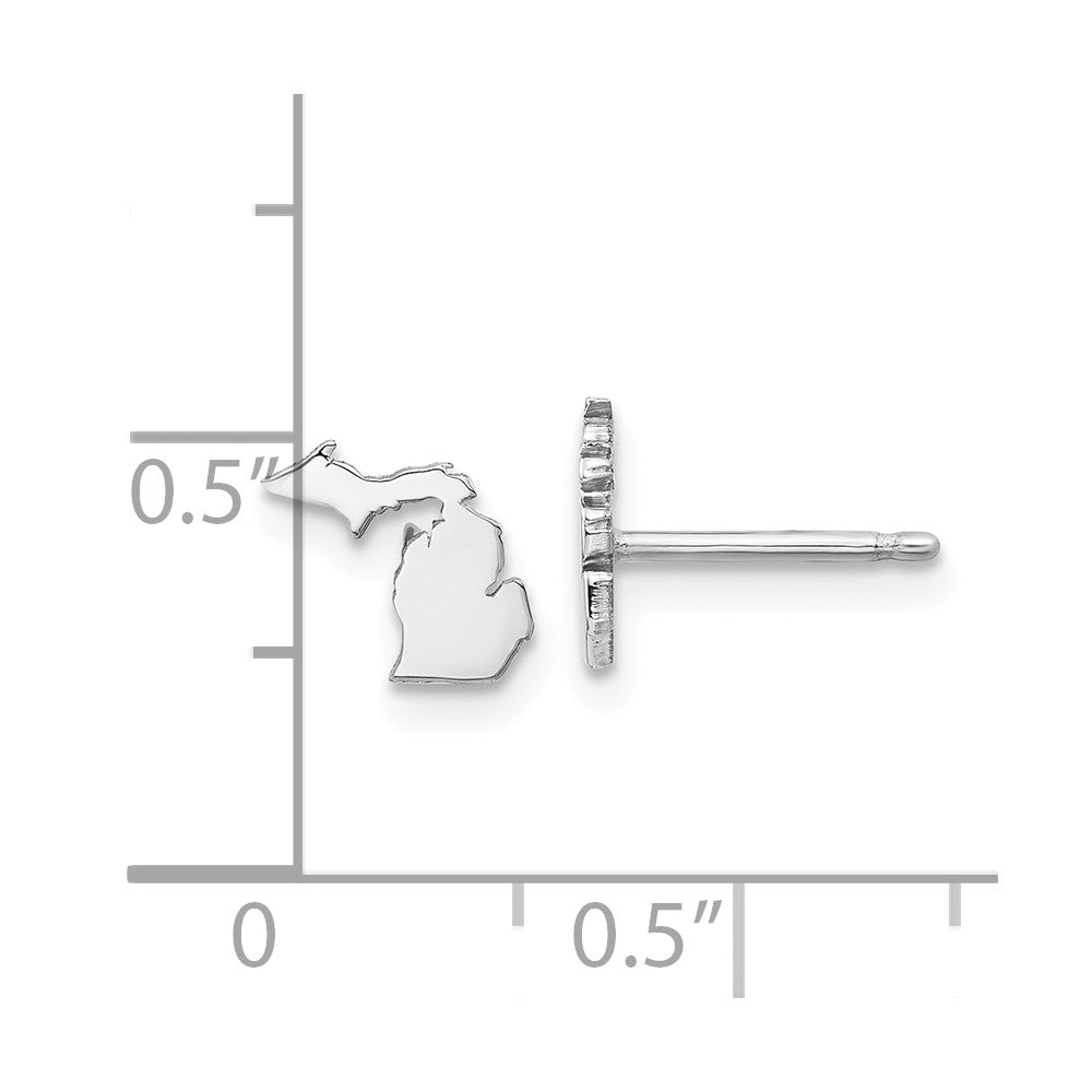 Sterling Silver/Rhodium-plated Michigan State Earrings
