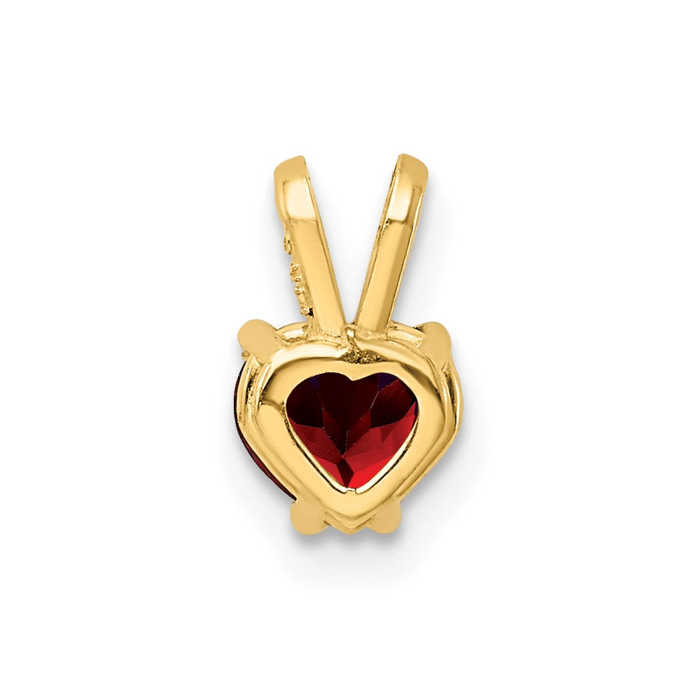 14k 5mm Heart Garnet Pendant