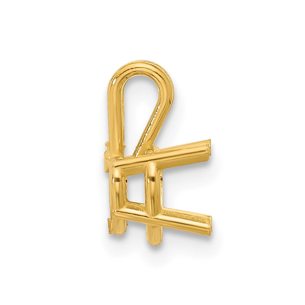 14k 6mm Heart Stone Pendant Mounting