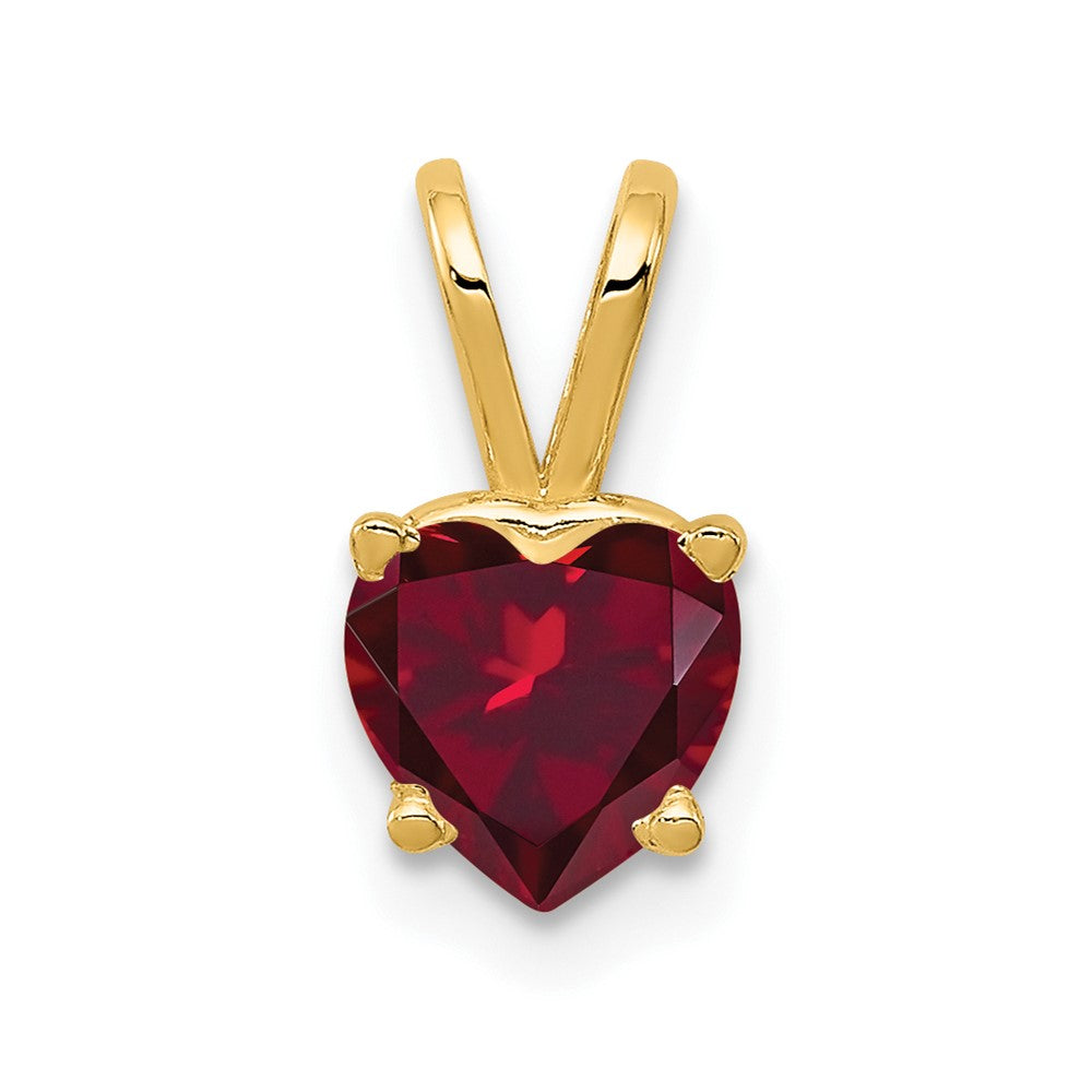 14k 6mm Heart Lab Created Ruby Pendant