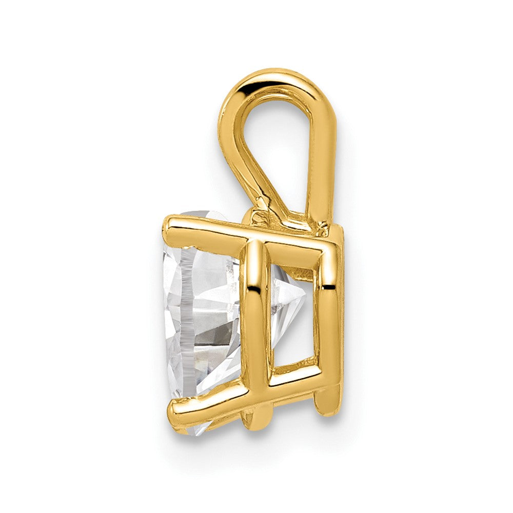14k 7mm Heart Cubic Zirconia Pendant