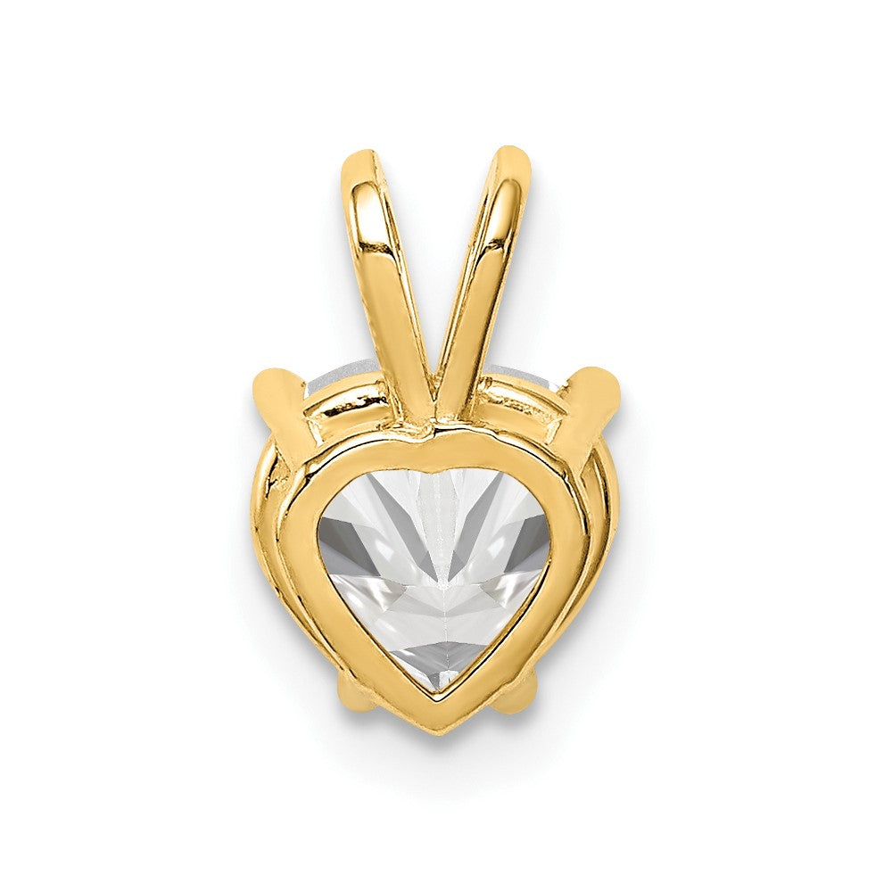14k 7mm Heart Cubic Zirconia Pendant