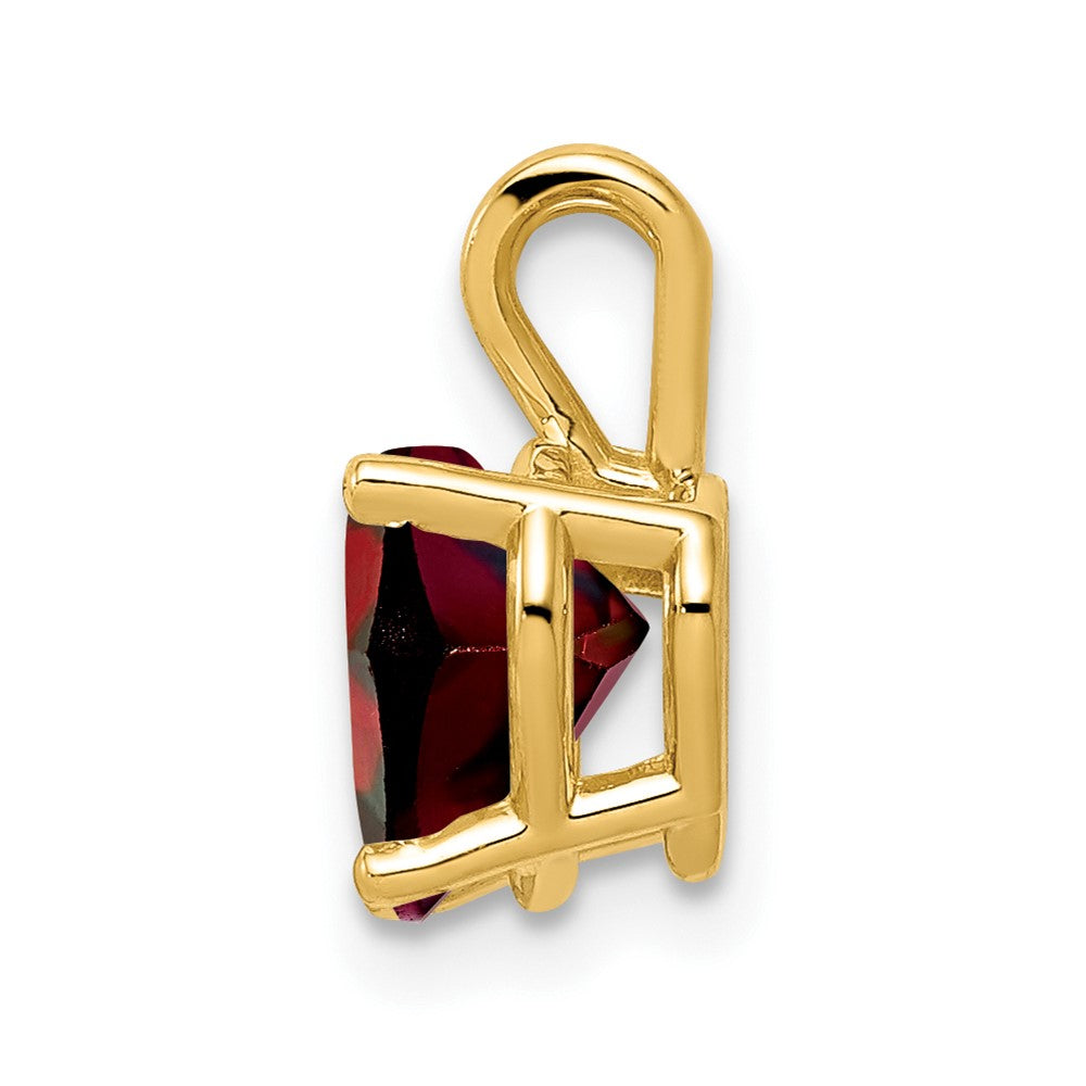 14k 7mm Heart Garnet Pendant