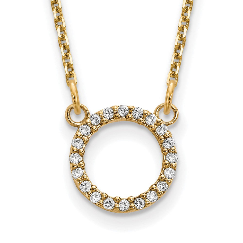 14k Yellow gold;Lobster;Diamond;A quality;18in chain