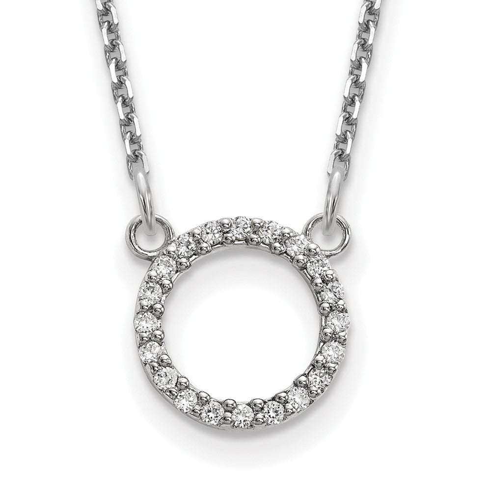 14K White gold;Lobster;Diamond;A quality;18in chain