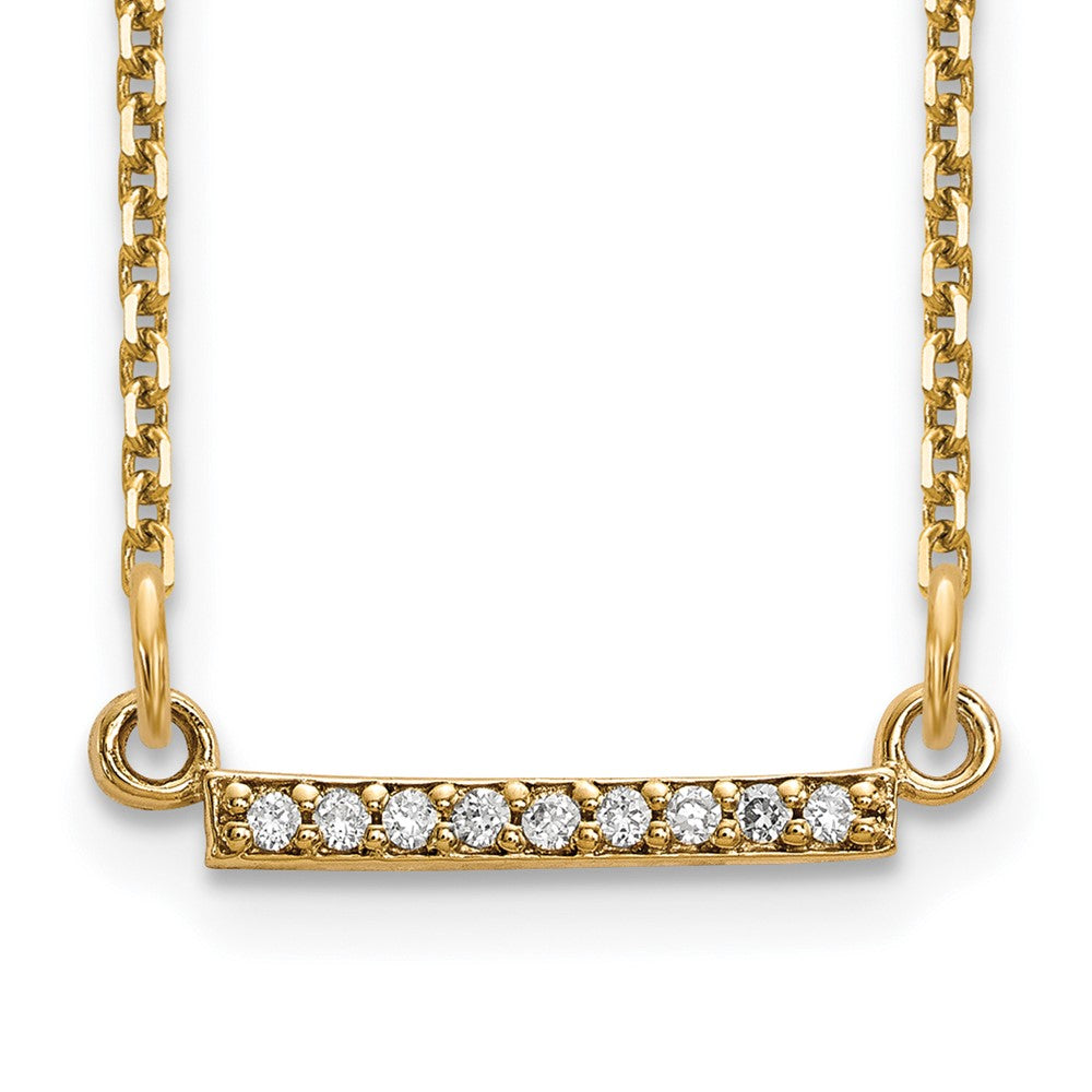 14k Yellow gold;Lobster;Diamond;VS in clarity;18in chain