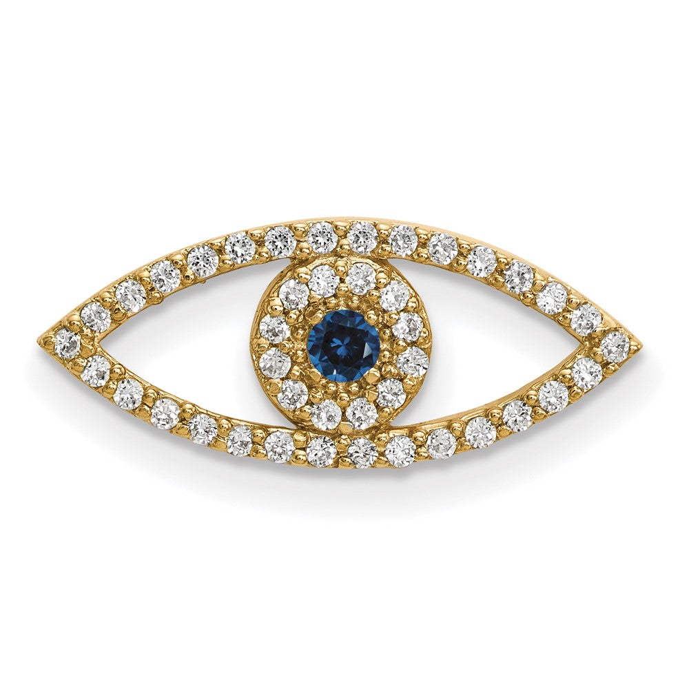 14k Yellow gold;Diamond;Sapphire;A quality;Hidden bail