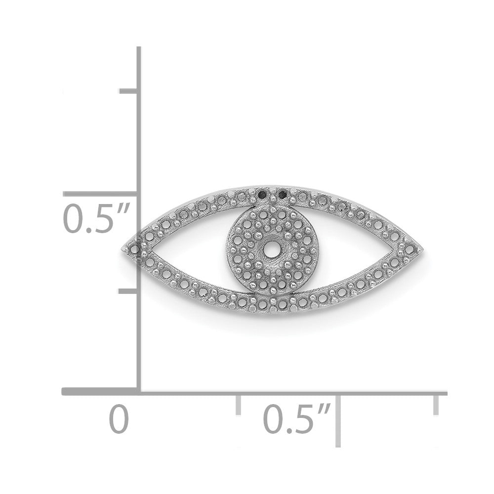 14k White Gold Small Evil Eye Chain Slide Mounting