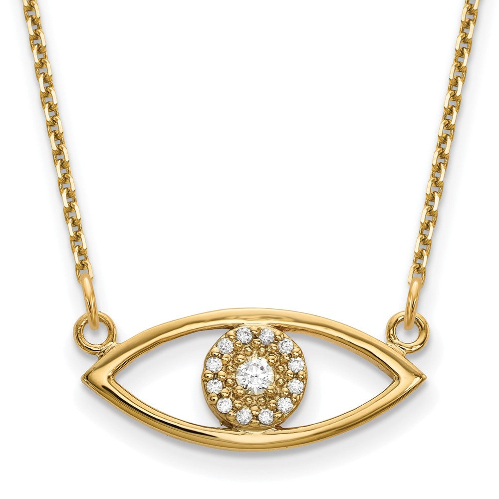 14k Yellow gold;Lobster;Diamond;A quality;18in chain