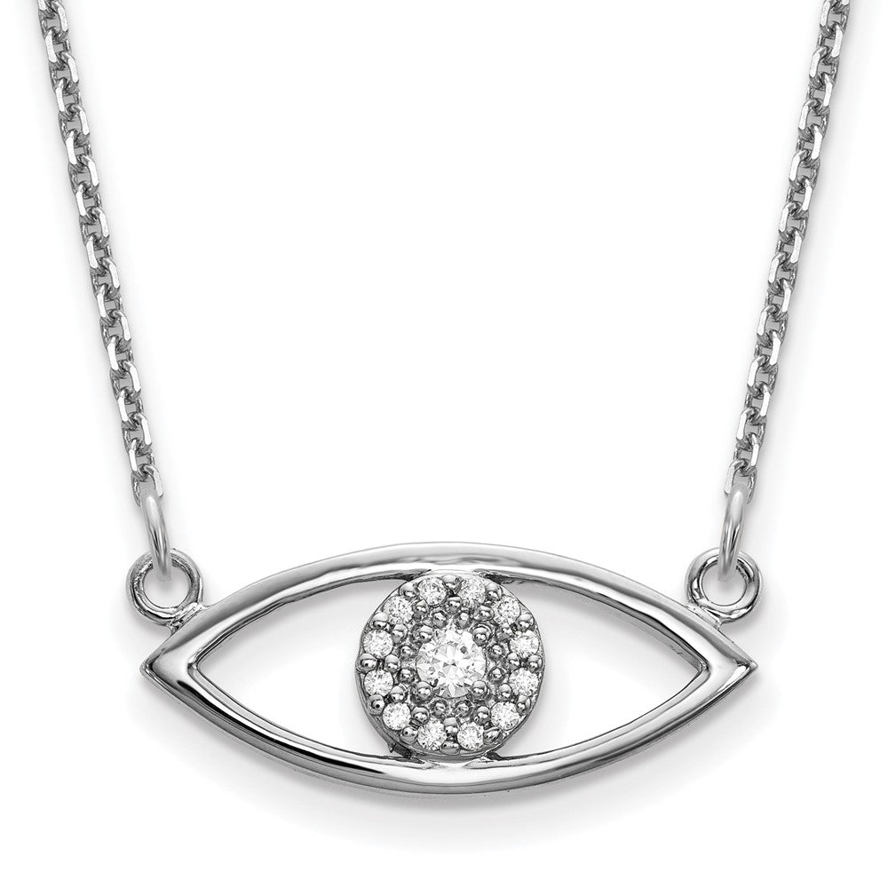 14K White gold;Lobster;Diamond;A quality;18in chain