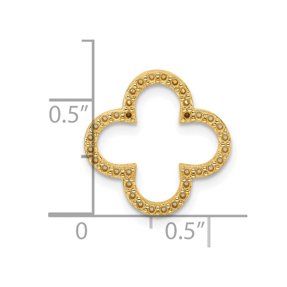 14k Holds 36-1.1mm Stones Small Quatrefoil Design Pendant Mounting