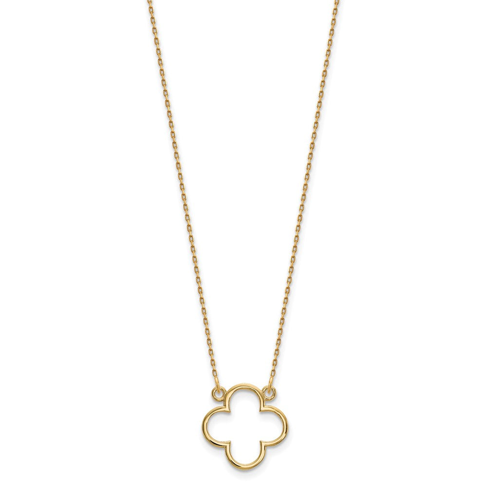 14k Polished Open Quatrefoil Design 18 inch Necklace