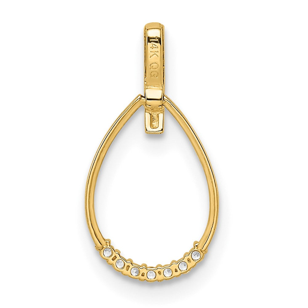 14k Cubic Zirconia Teardrop Pendant