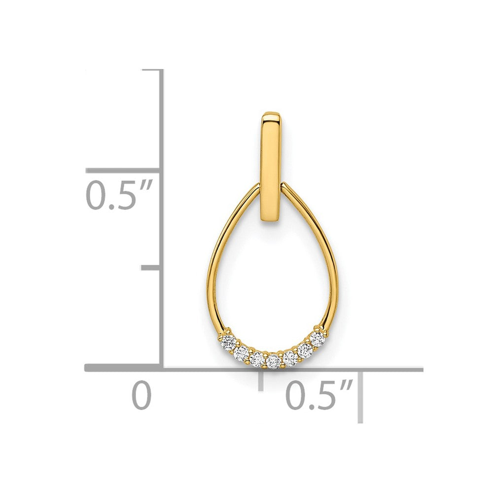 14k Cubic Zirconia Teardrop Pendant