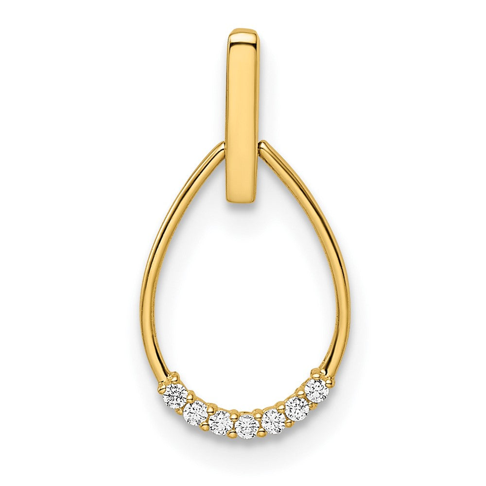 14k Cubic Zirconia Teardrop Pendant