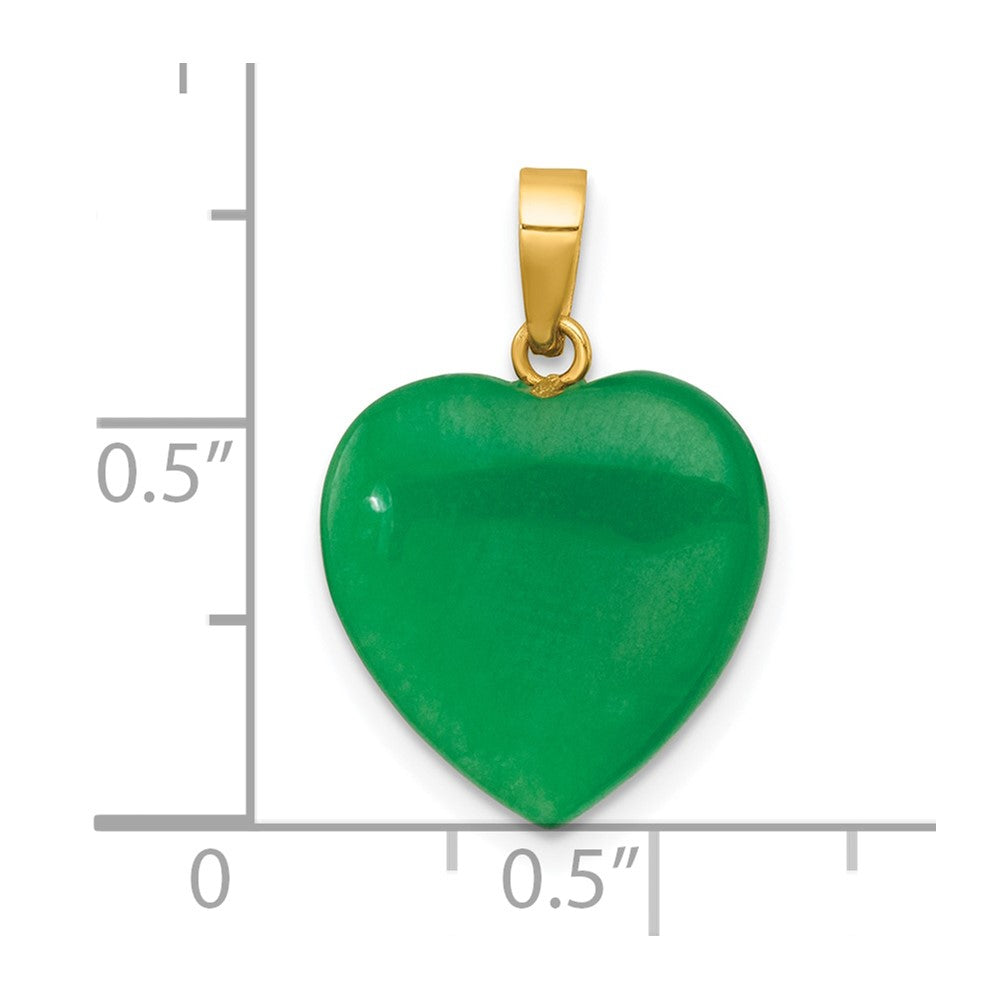 14K Polished Jade Heart Pendant