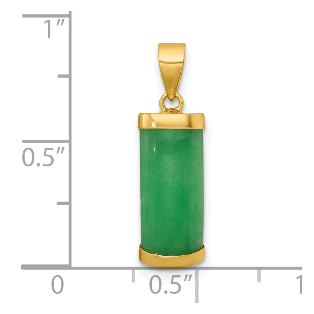 14K Polished Jade Domed Bar Pendant