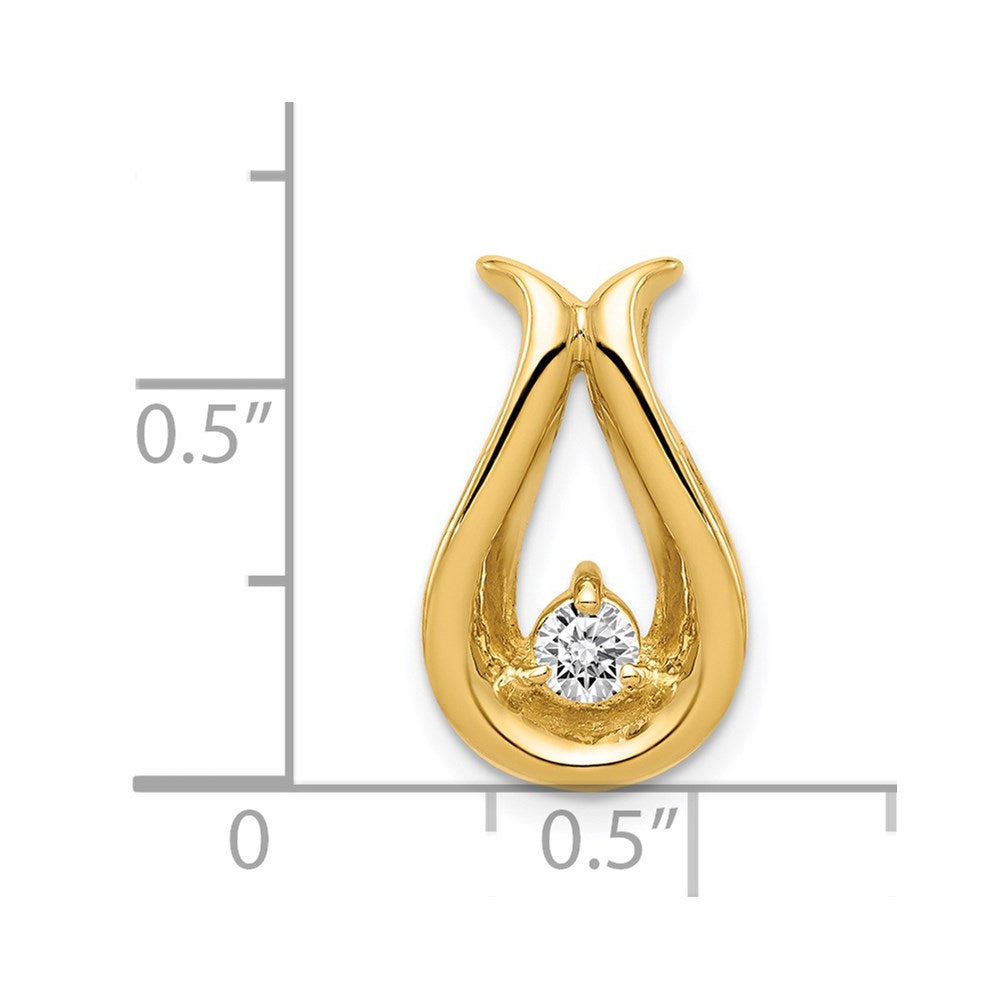 14k Complete 3.4mm A Diamond Teardrop-Shape Chain Slide