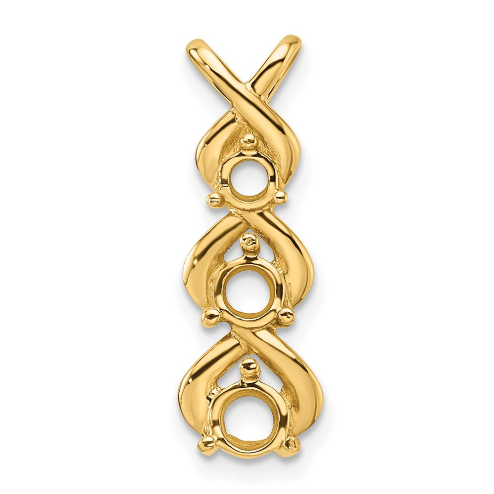 Casted;Polished;14k Yellow gold;Avail. in 10k yellow gold;Avail. in 18k yellow gold;Avail. in platinum;Avail. in 10k white gold;Avail. in 18k white gold;Chain slide