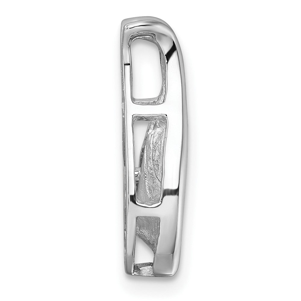 14k White Gold Holds 3.4mm Stone Teardrop-Shape Chain Slide Mounting