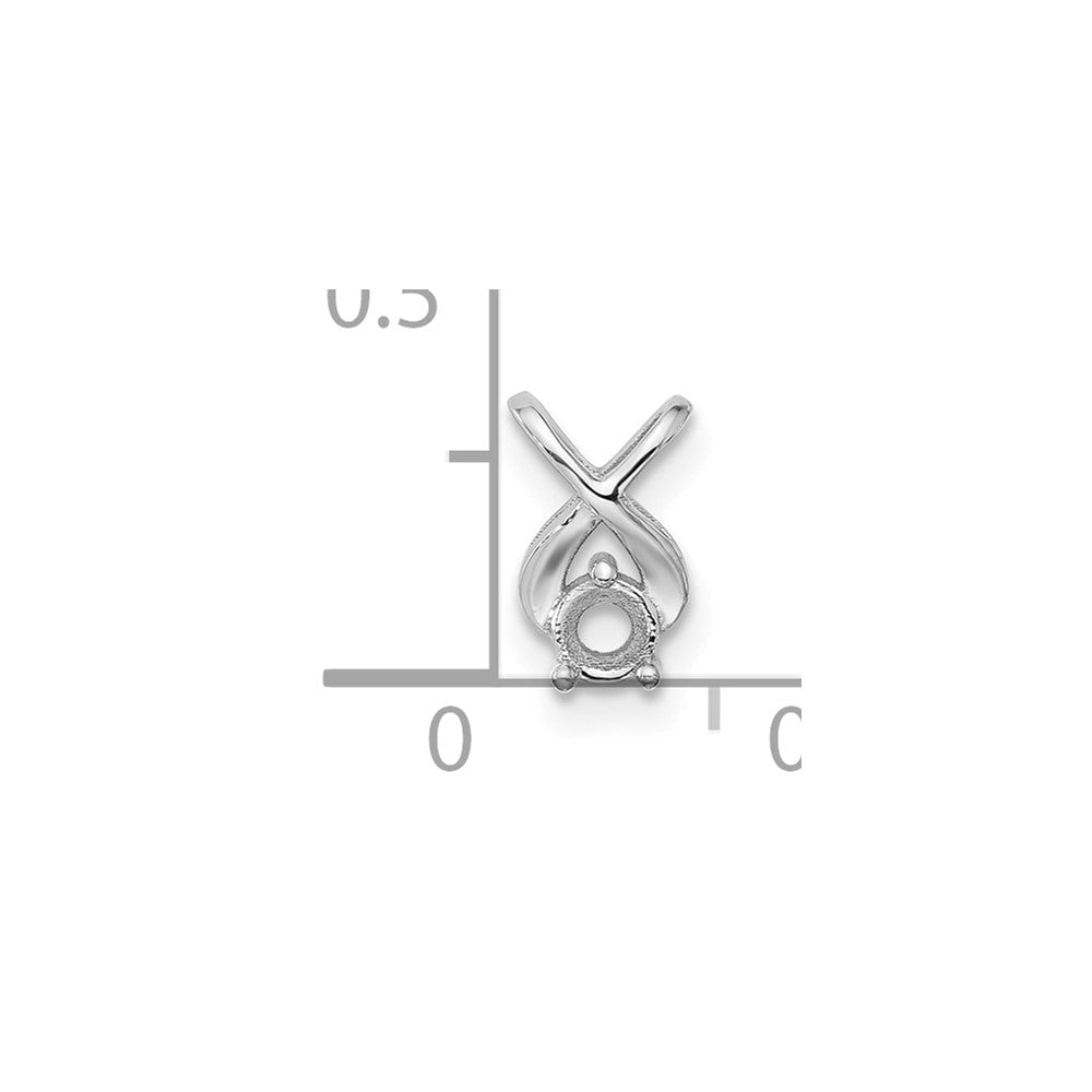 14k White Gold Holds 2.9mm Stone Chain Slide Mounting