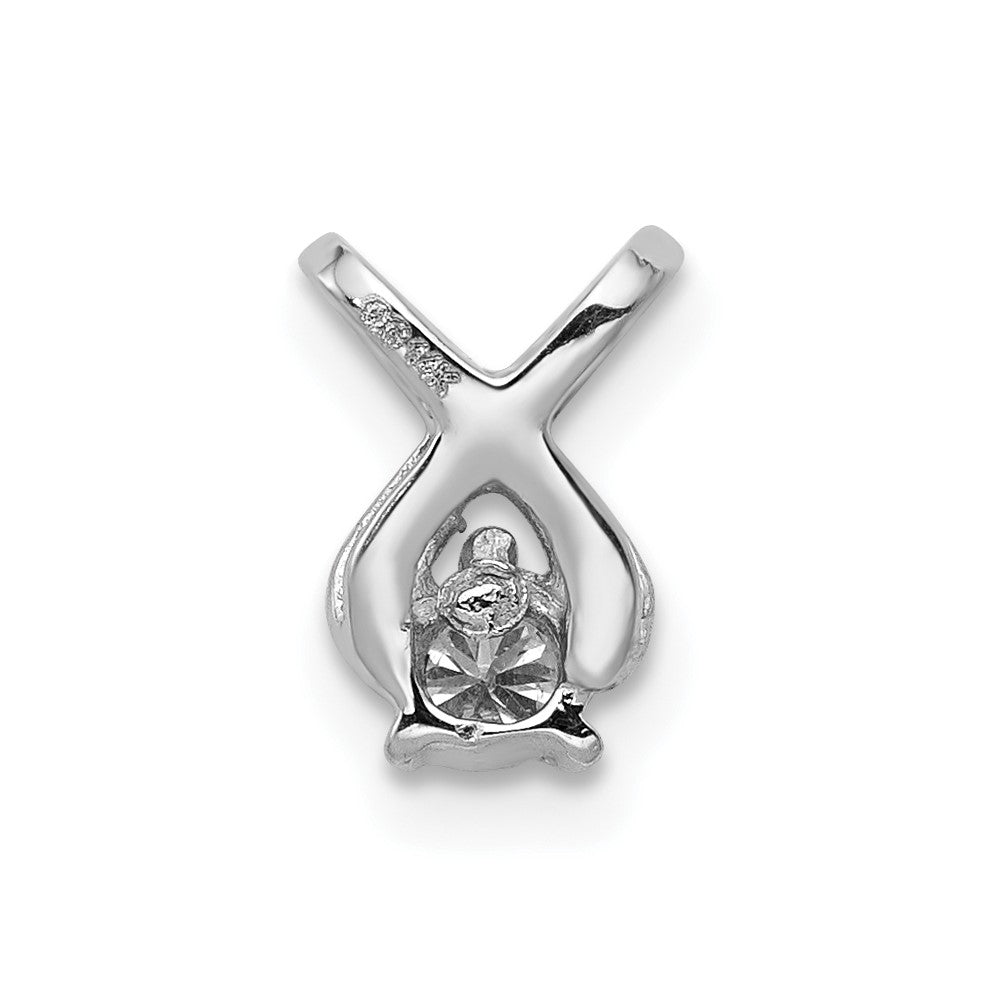 14k White Gold Complete 2.9mm AA Diamond Chain Slide