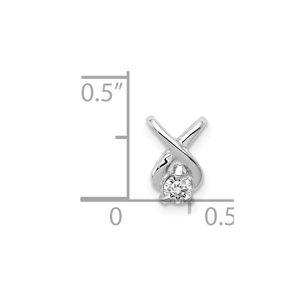 14k White Gold Complete 2.9mm AA Diamond Chain Slide