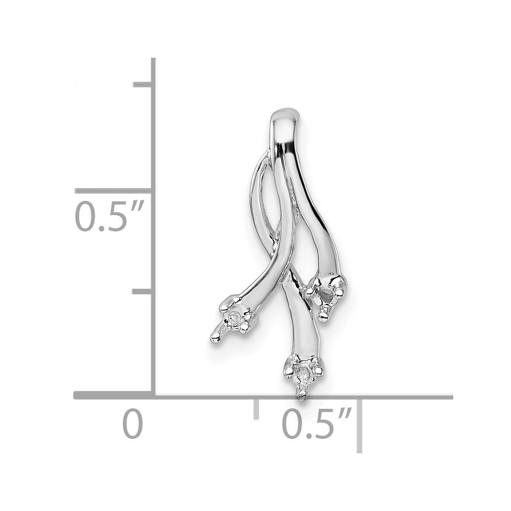 14k White Gold Holds 3-1.6mm Stones Twisted Chain Slide Mounting