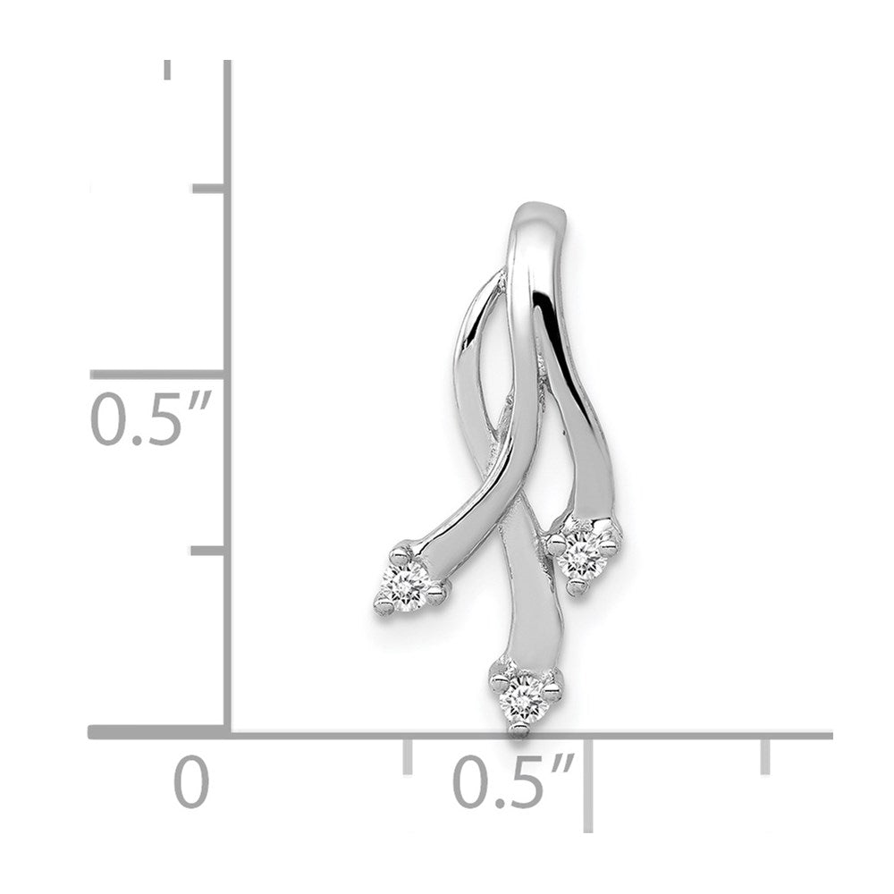 14k White Gold Complete 3-1.6mm AA Diamond Twisted Chain Slide