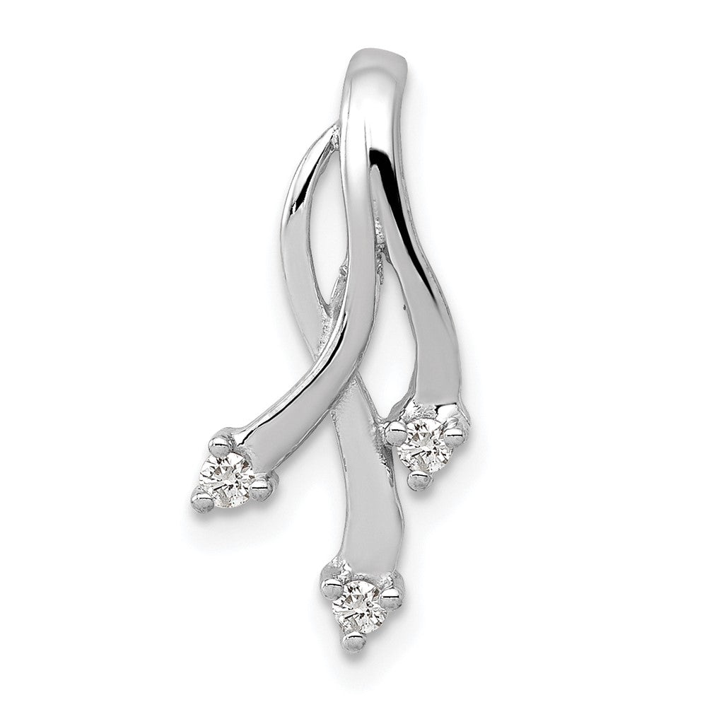 Polished;14K White gold;Diamond;AA quality;Chain slide