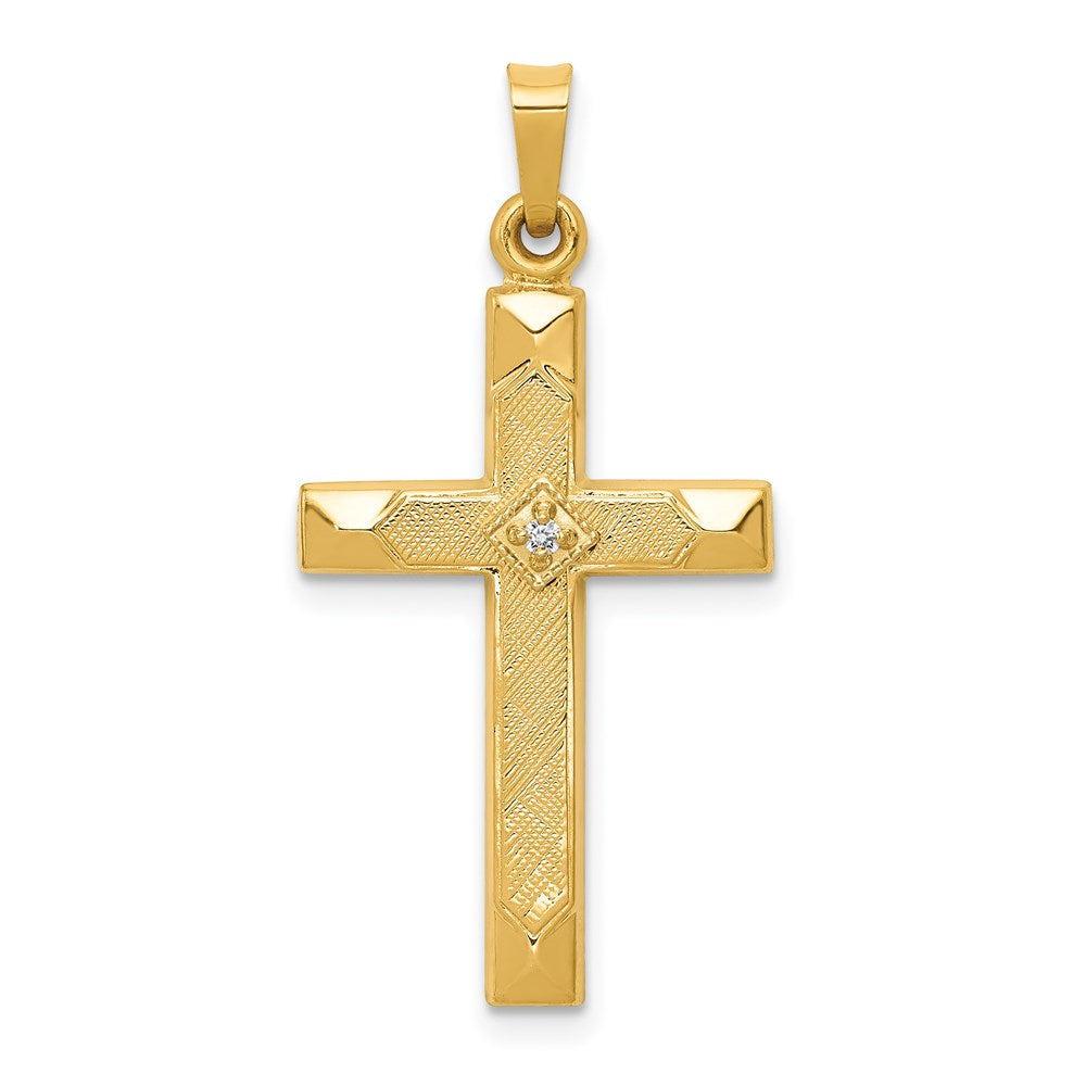 Polished;Die struck;14k Yellow gold;Flat back;Hollow;Polished back;Diamond;Textured;AA quality