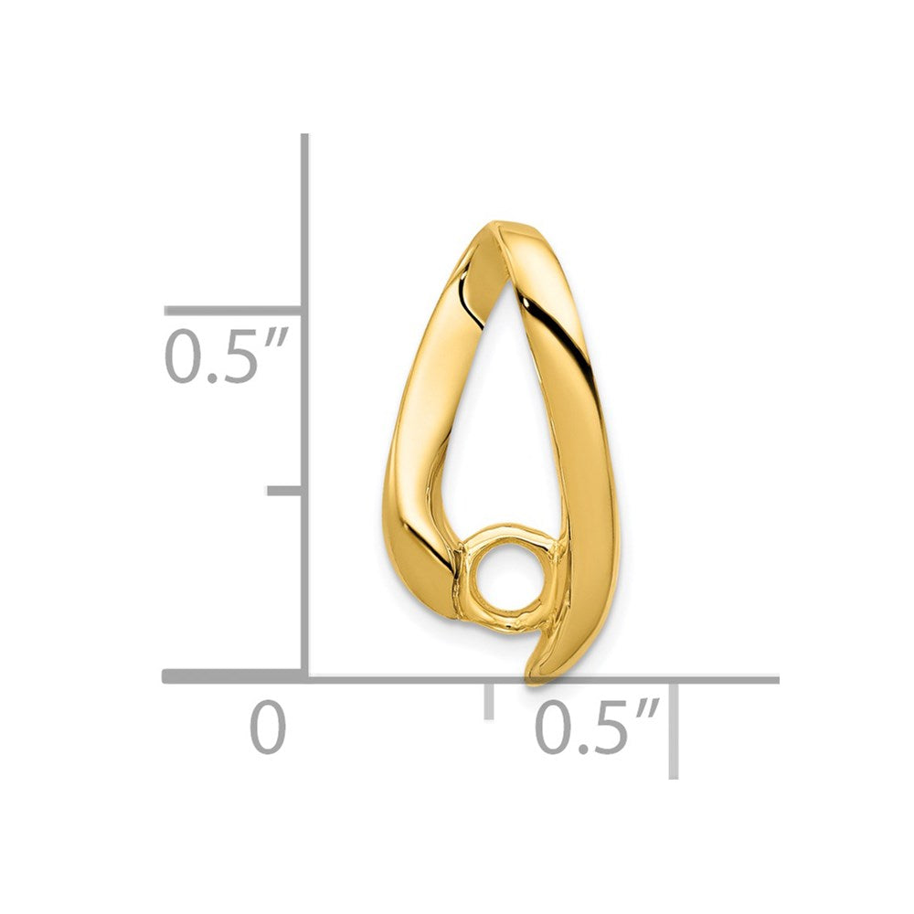 14k 4mm Round Stone Chain Slide Mounting