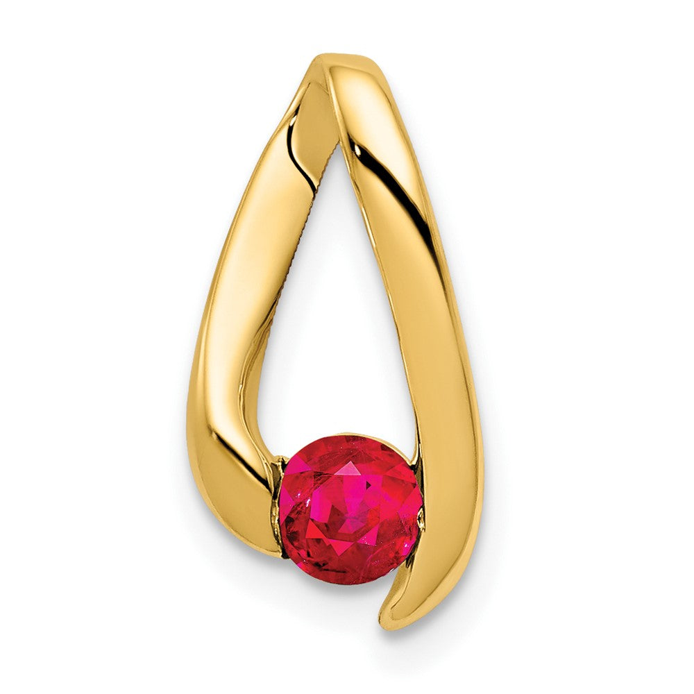 Polished;14k Yellow gold;Ruby