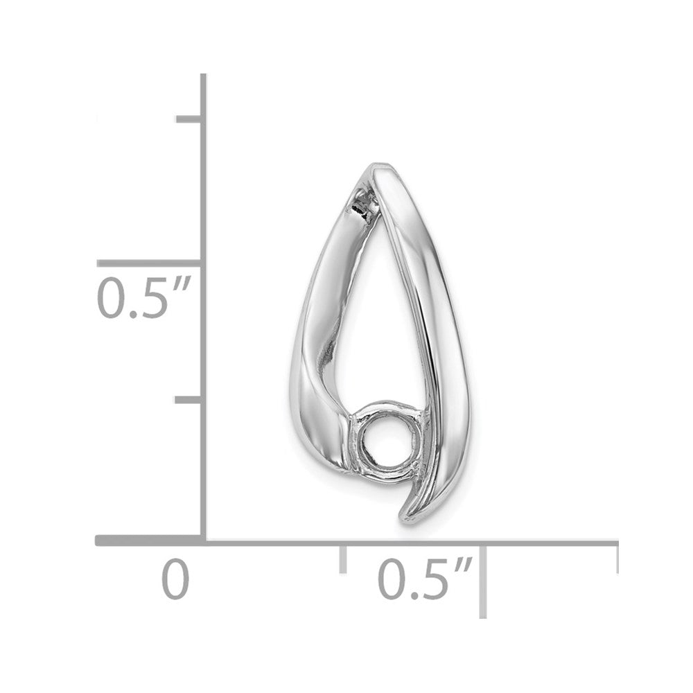 14k White Gold 4mm Round Stone Chain Slide Mounting