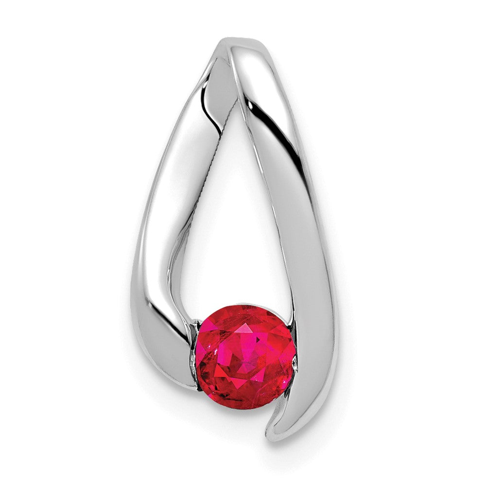 Polished;14K White gold;Ruby