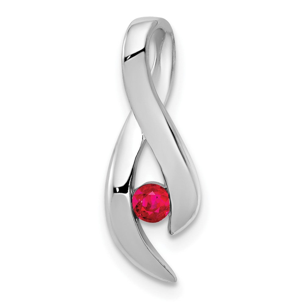Polished;14K White gold;Ruby