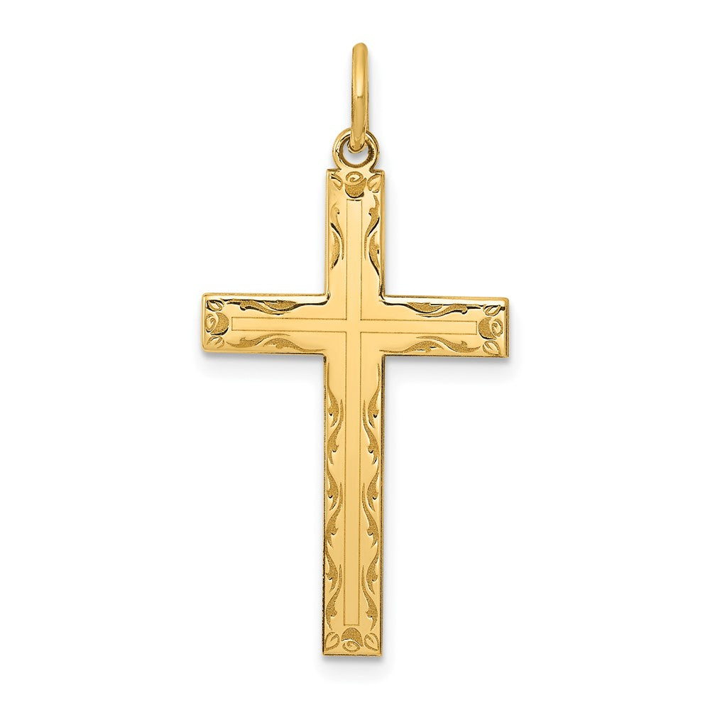 Solid;Polished;14k Yellow gold;Stamped;Engravable;Polished back;Laser Etched
