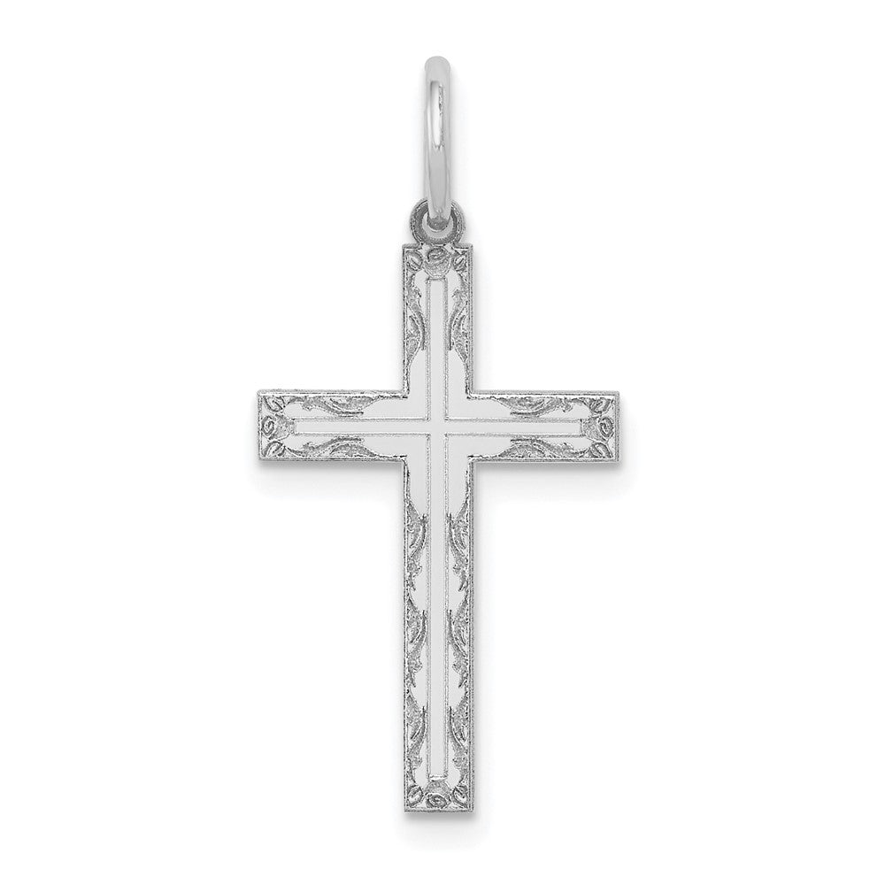 Solid;Polished;14K White gold;Stamped;Polished back;Not engraveable;Laser Etched