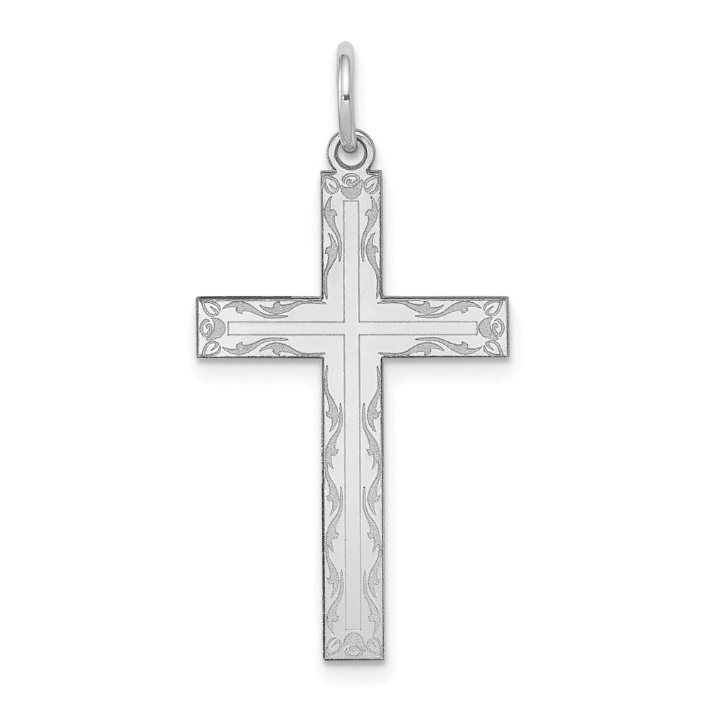 Solid;Polished;14K White gold;Stamped;Polished back;Not engraveable;Laser Etched