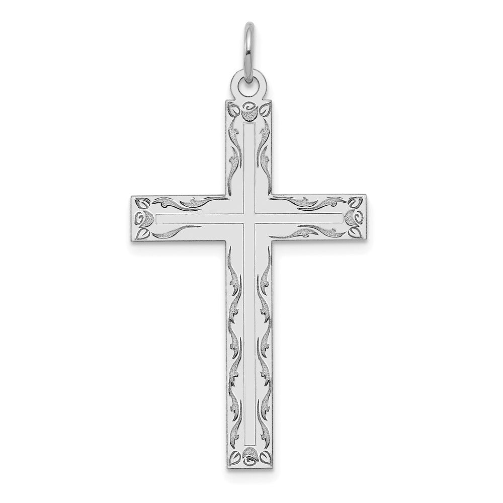Solid;Polished;14K White gold;Stamped;Engravable;Polished back;Laser Etched